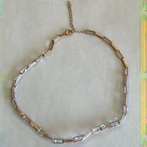 Rose Gold Paper Clip Necklace
